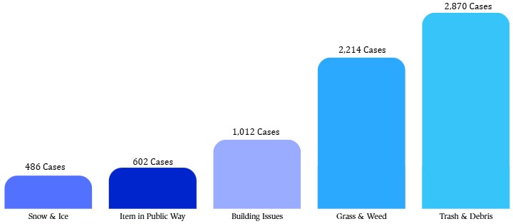 Chart showing code enforcement cases